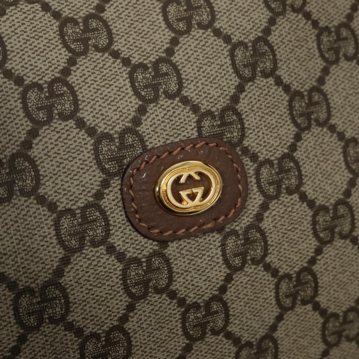 GUCCI GG Supreme Boston Bag PVC Leather Beige Gold ep6350
