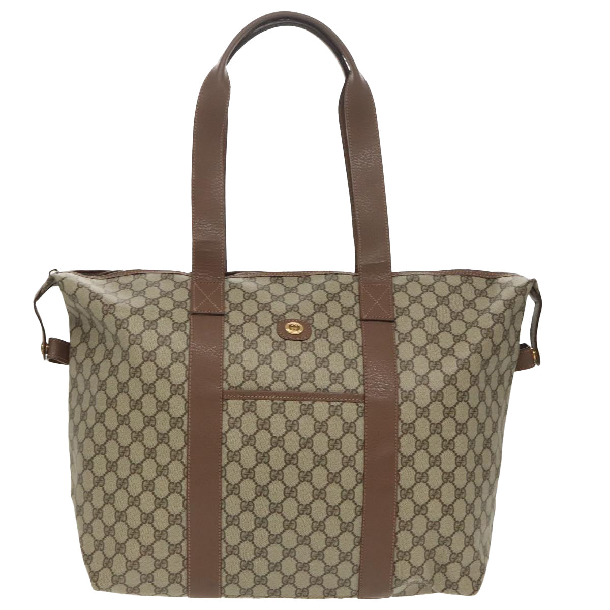 GUCCI GG Supreme Boston Bag PVC Leather Beige Gold ep6350