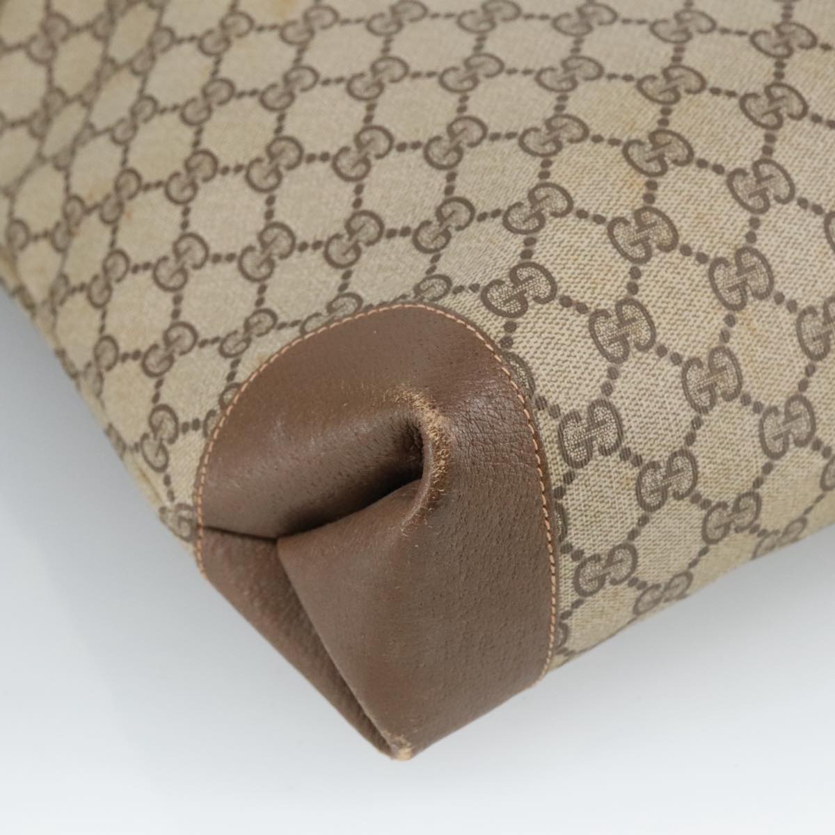 GUCCI GG Supreme Web Sherry Line Interlocking Tote Bag PVC Beige ep6353