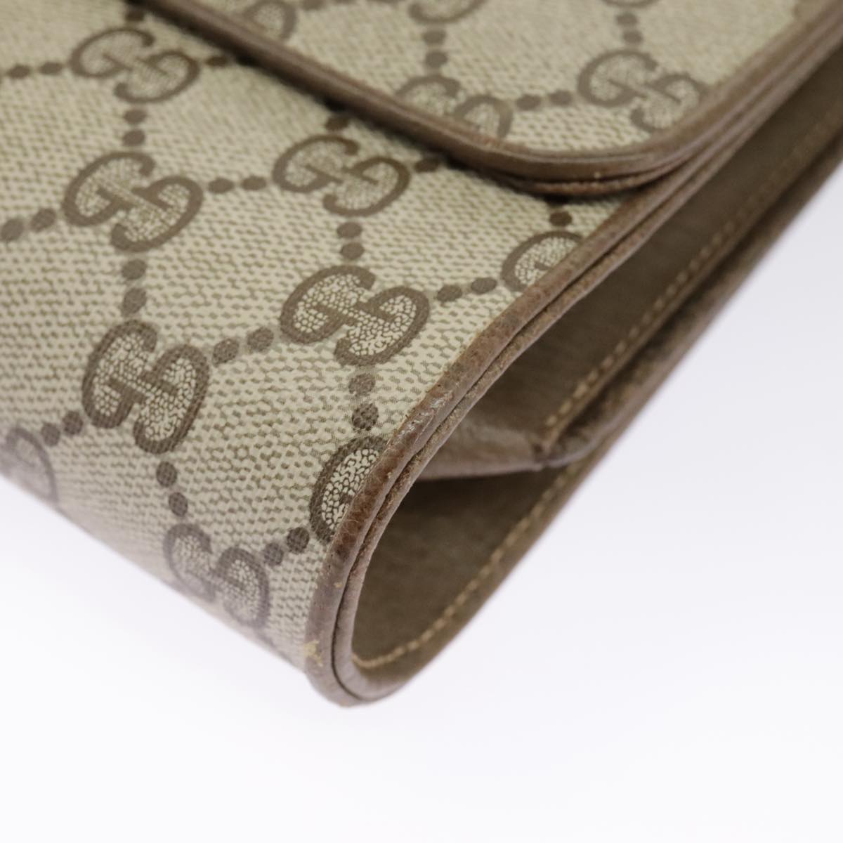 GUCCI GG Supreme Shoulder Bag PVC Beige Gold 904 02 050 ep6356