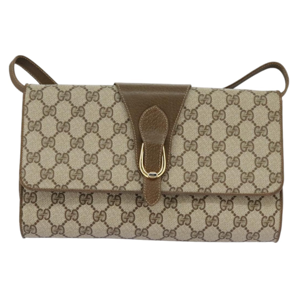 GUCCI GG Supreme Shoulder Bag PVC Beige Gold 904 02 050 ep6356