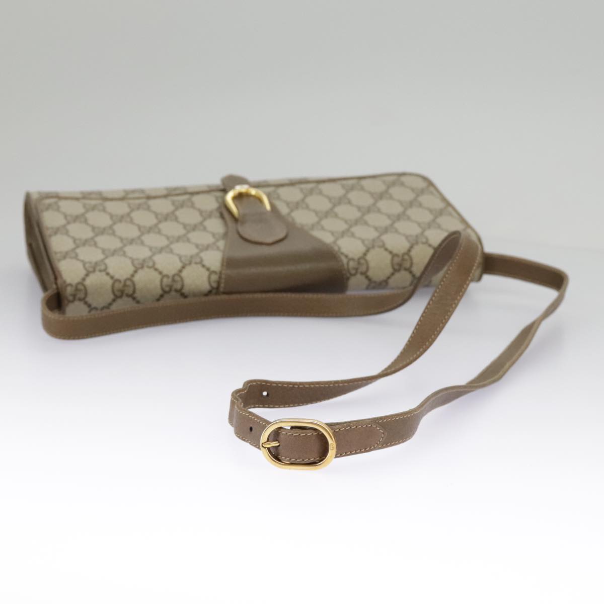 GUCCI GG Supreme Shoulder Bag PVC Beige Gold 904 02 050 ep6356