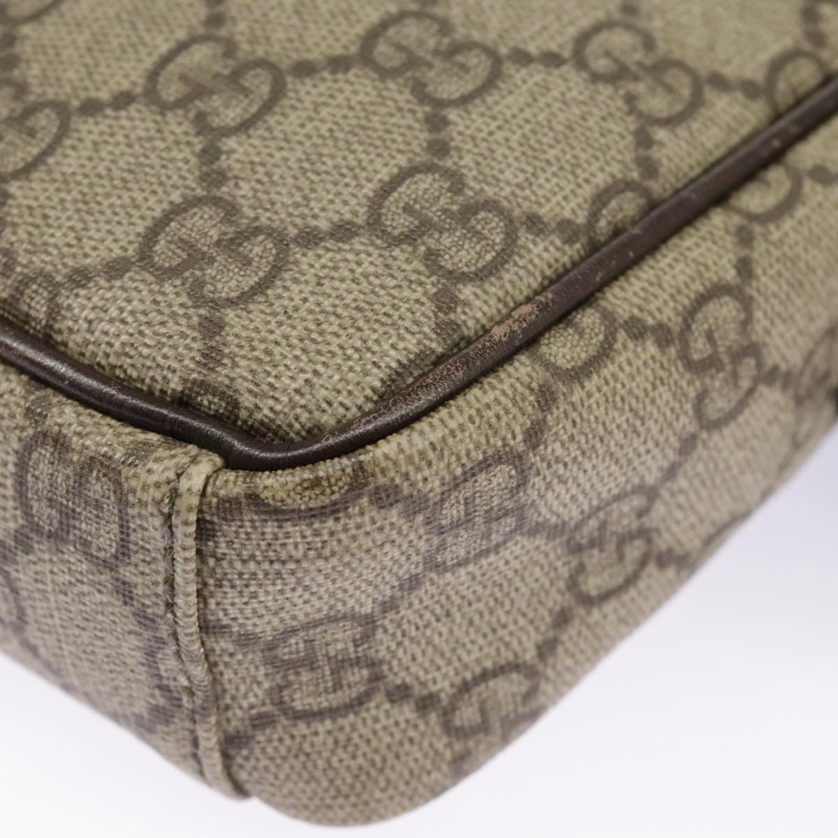 GUCCI GG Supreme Shoulder Bag PVC Beige Silver 122754 ep6381