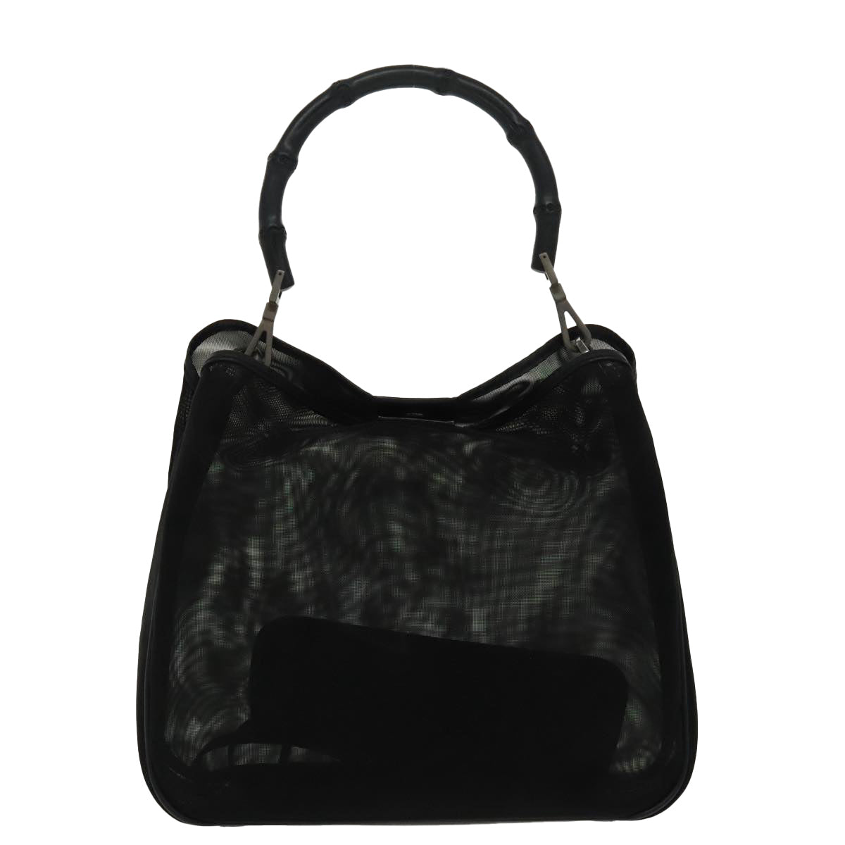 GUCCI Bamboo Mesh Hand Bag Nylon Black 001 5638 ep6383