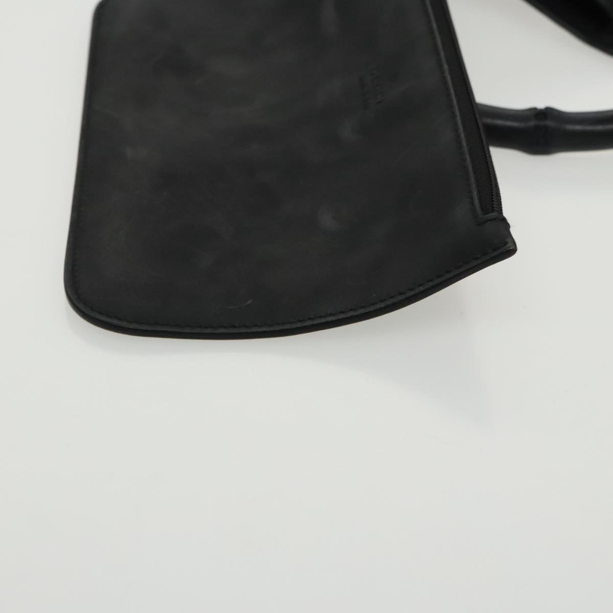 GUCCI Bamboo Mesh Hand Bag Nylon Black 001 5638 ep6383