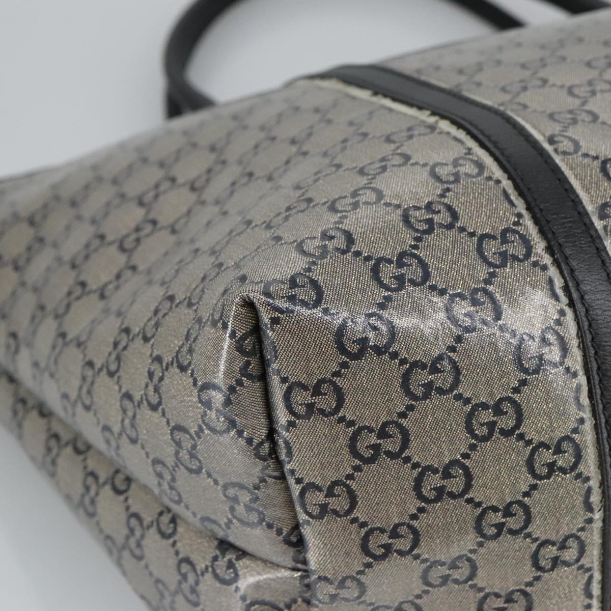 GUCCI GG Crystal Tote Bag Navy Gold 197954 ep6395