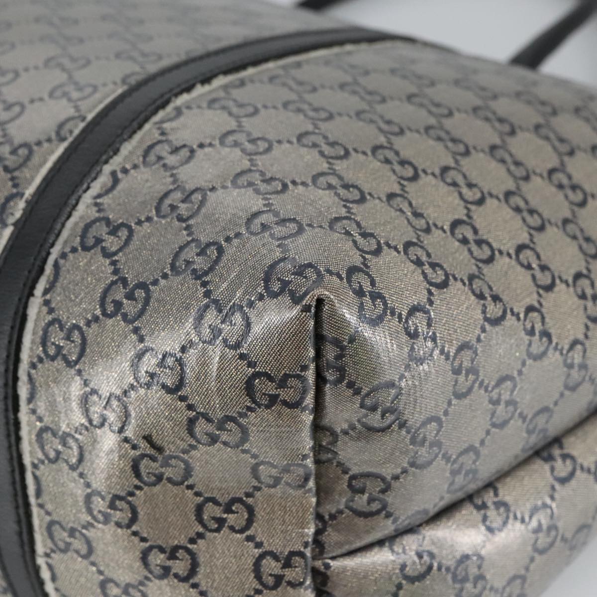 GUCCI GG Crystal Tote Bag Navy Gold 197954 ep6395