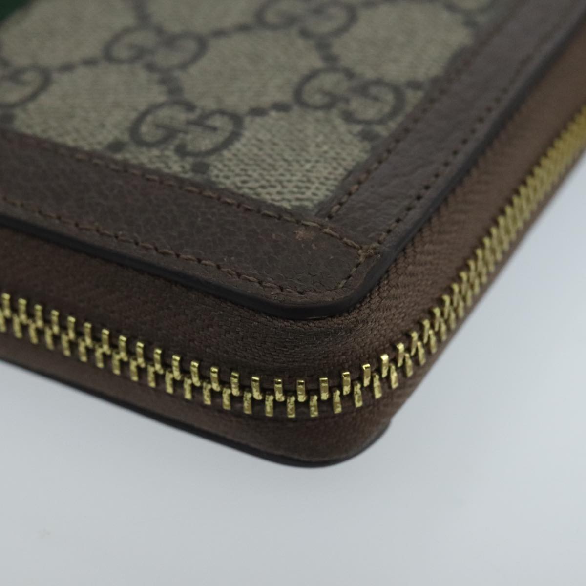 GUCCI GG Ophidia WebSherry Line Wallet PVC Beige Red Green ep6413