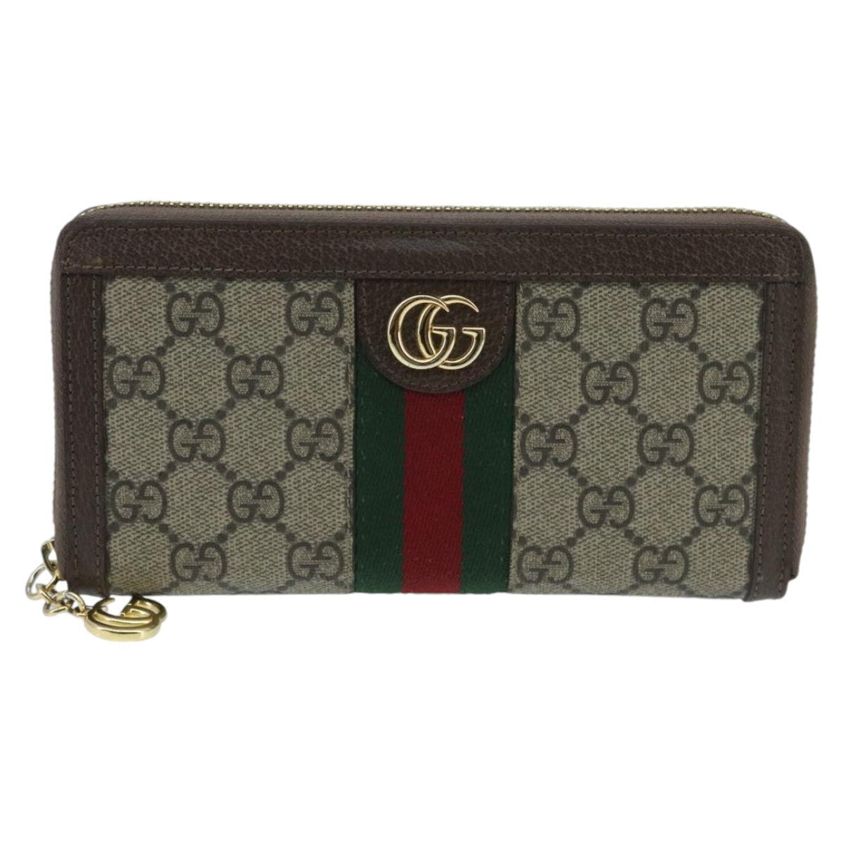 GUCCI GG Ophidia WebSherry Line Wallet PVC Beige Red Green ep6413
