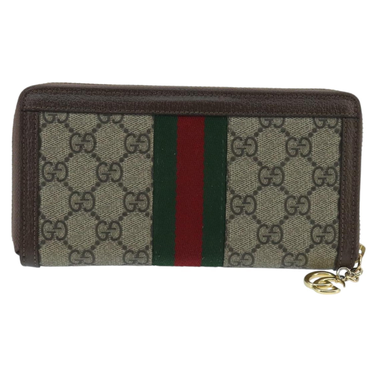GUCCI GG Ophidia WebSherry Line Wallet PVC Beige Red Green ep6413
