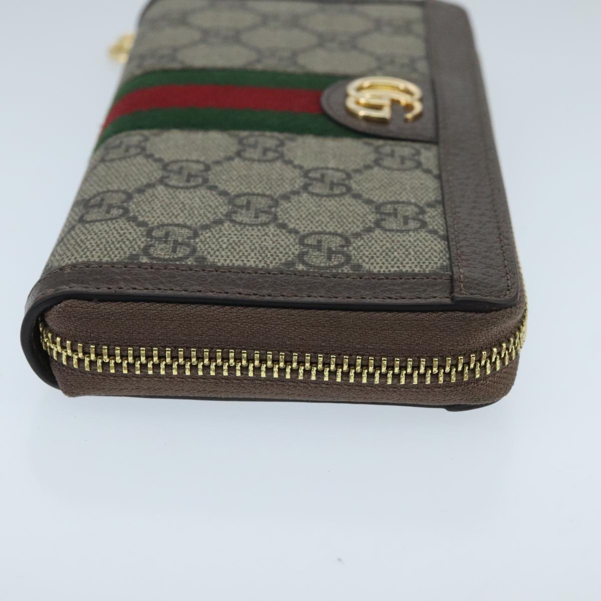 GUCCI GG Ophidia WebSherry Line Wallet PVC Beige Red Green ep6413