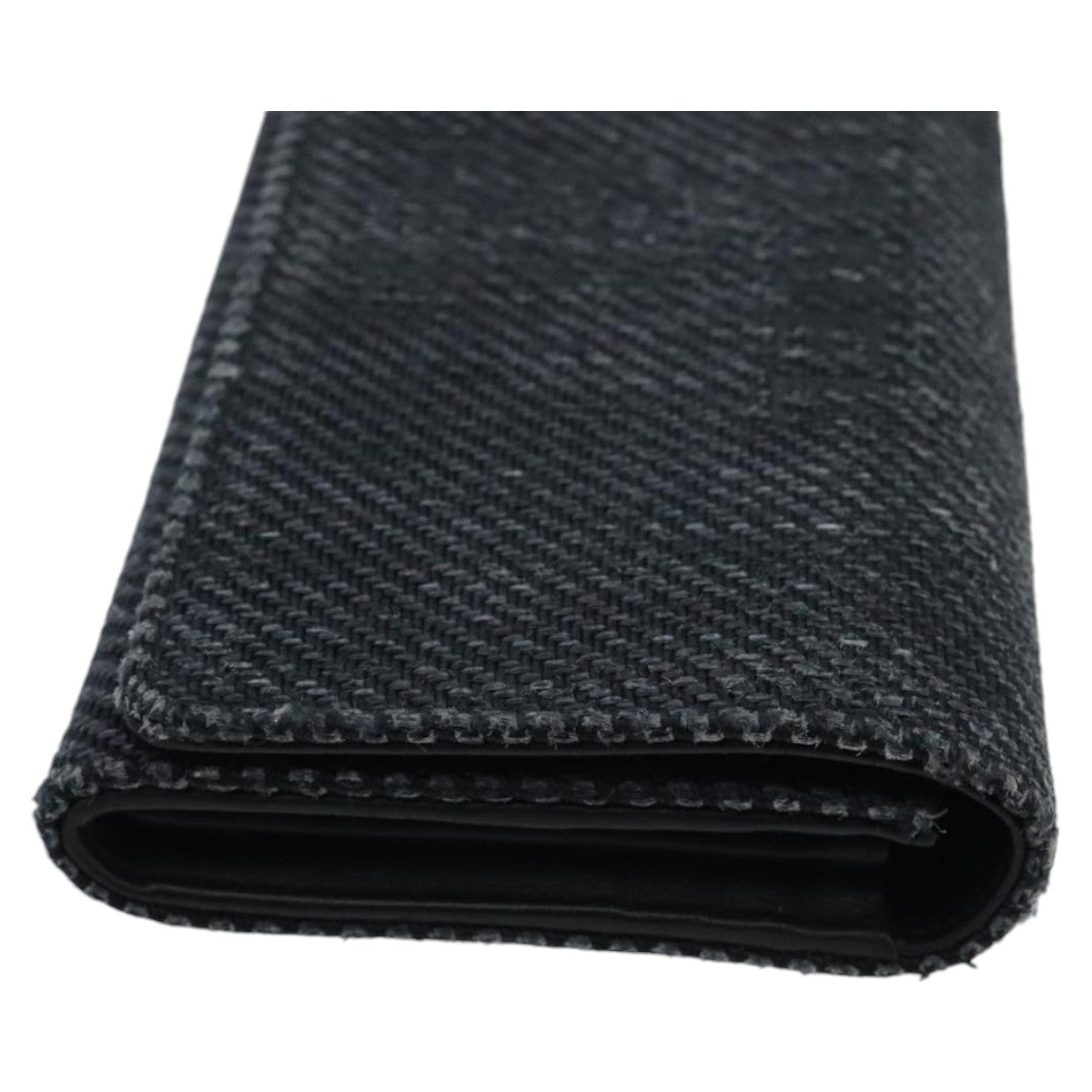 CHANEL Deauville line Long Wallet Canvas Navy Gold CC ep6417