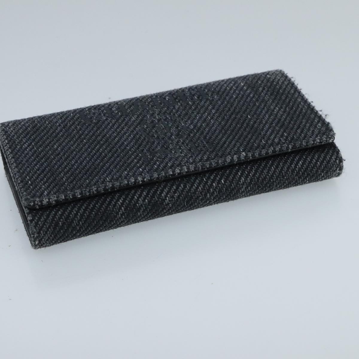 CHANEL Deauville line Long Wallet Canvas Navy Gold CC ep6417