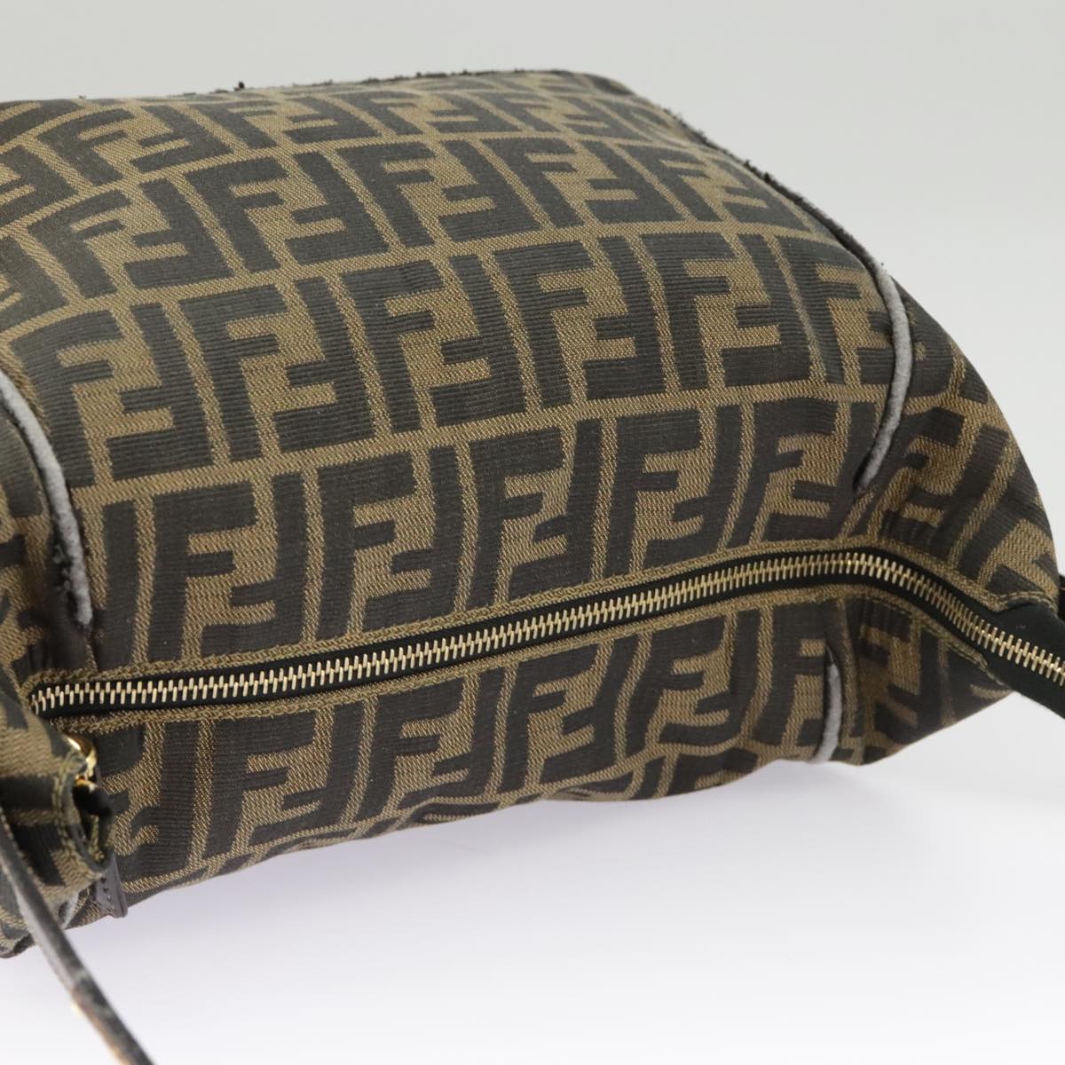 FENDI Zucca Canvas Hand Bag Brown Black gold ep6483