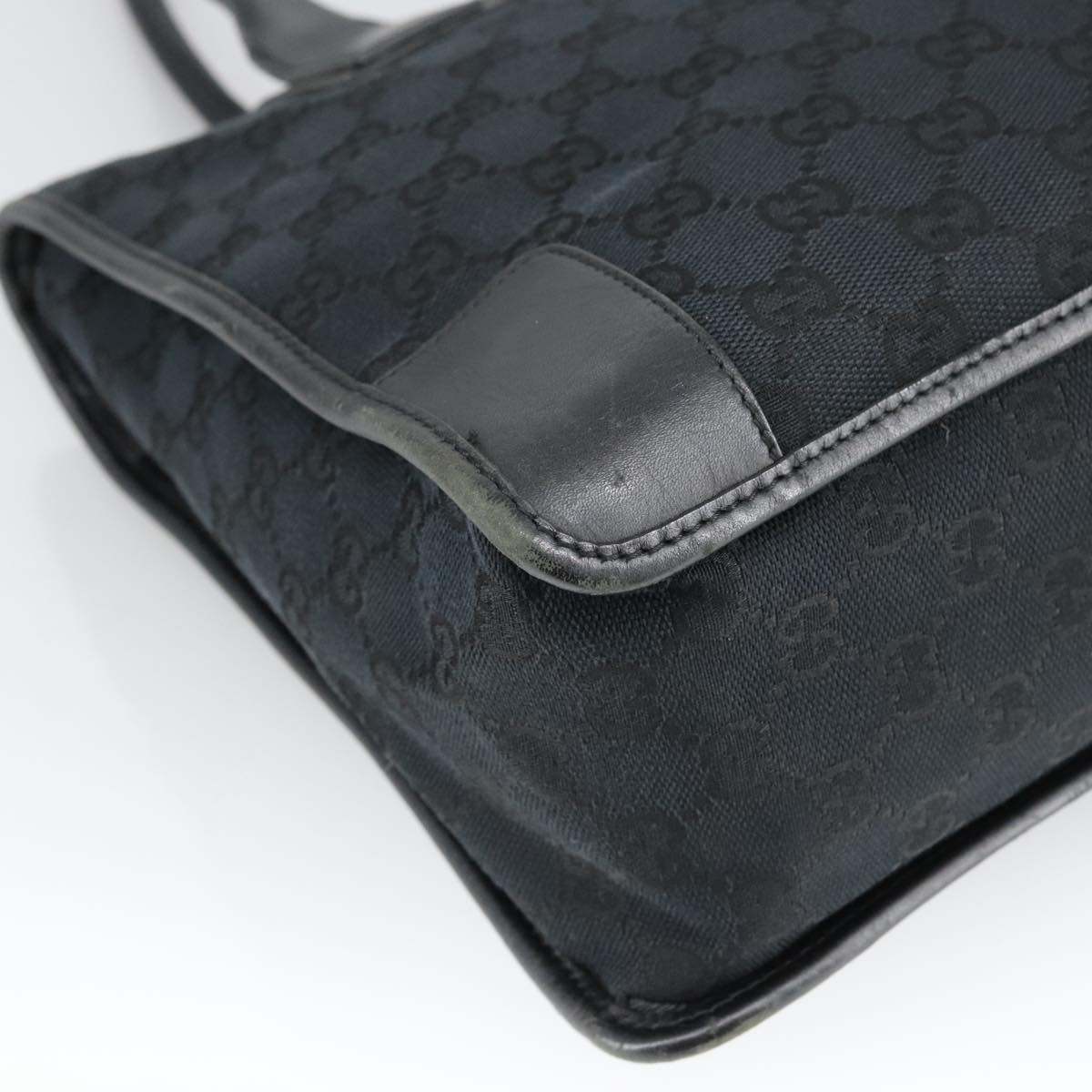GUCCI GG Canvas Hand Bag Black Silver 000 0855 ep6498