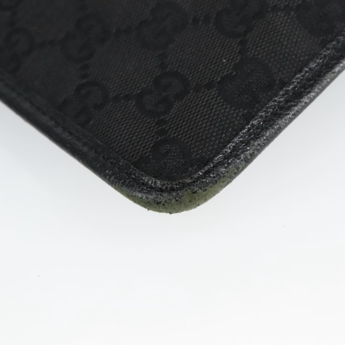 GUCCI GG Canvas Shoulder Bag Black Silver 27639 ep6499