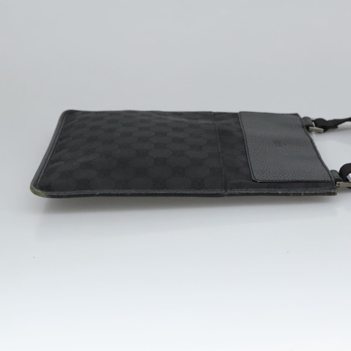 GUCCI GG Canvas Shoulder Bag Black Silver 27639 ep6499