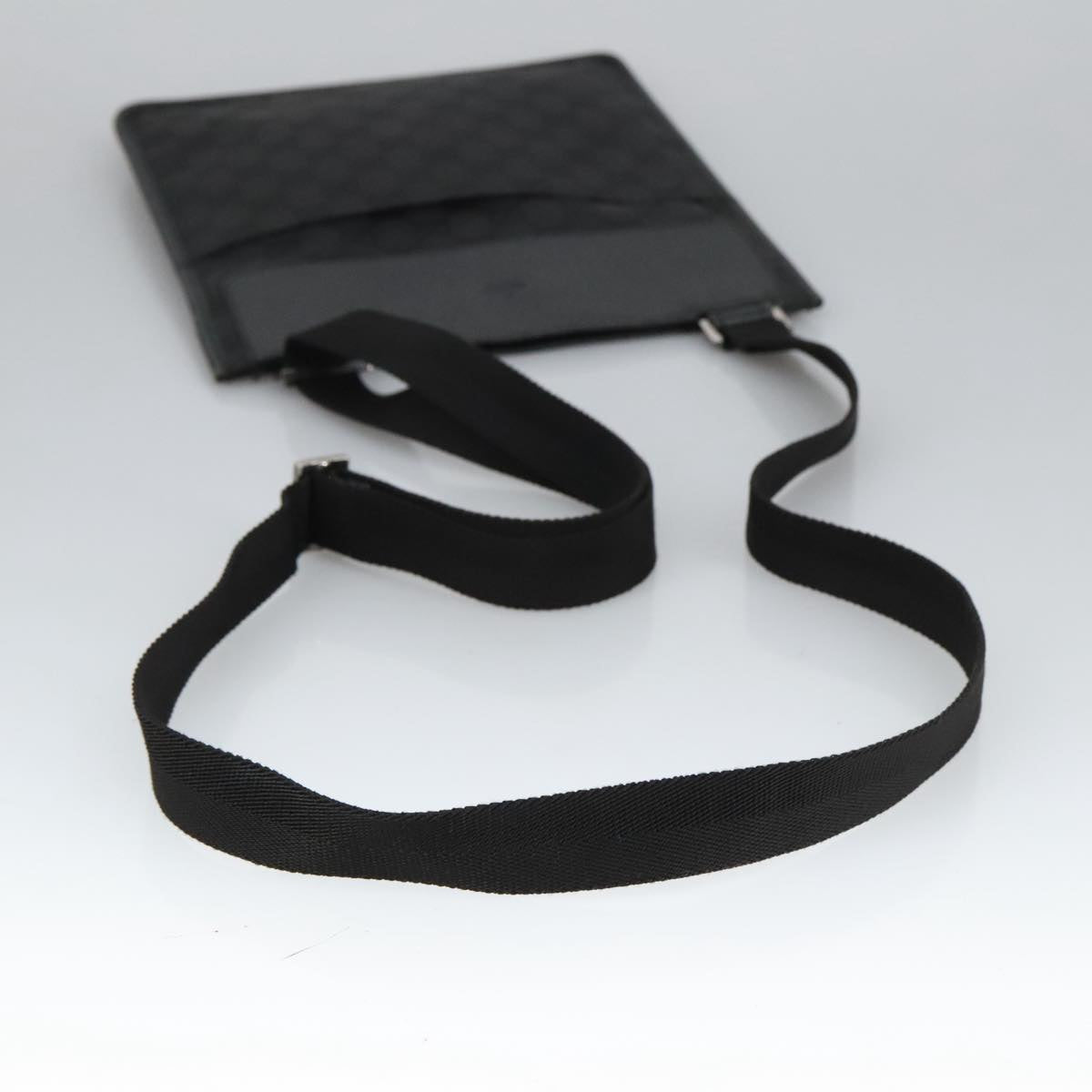 GUCCI GG Canvas Shoulder Bag Black Silver 27639 ep6499