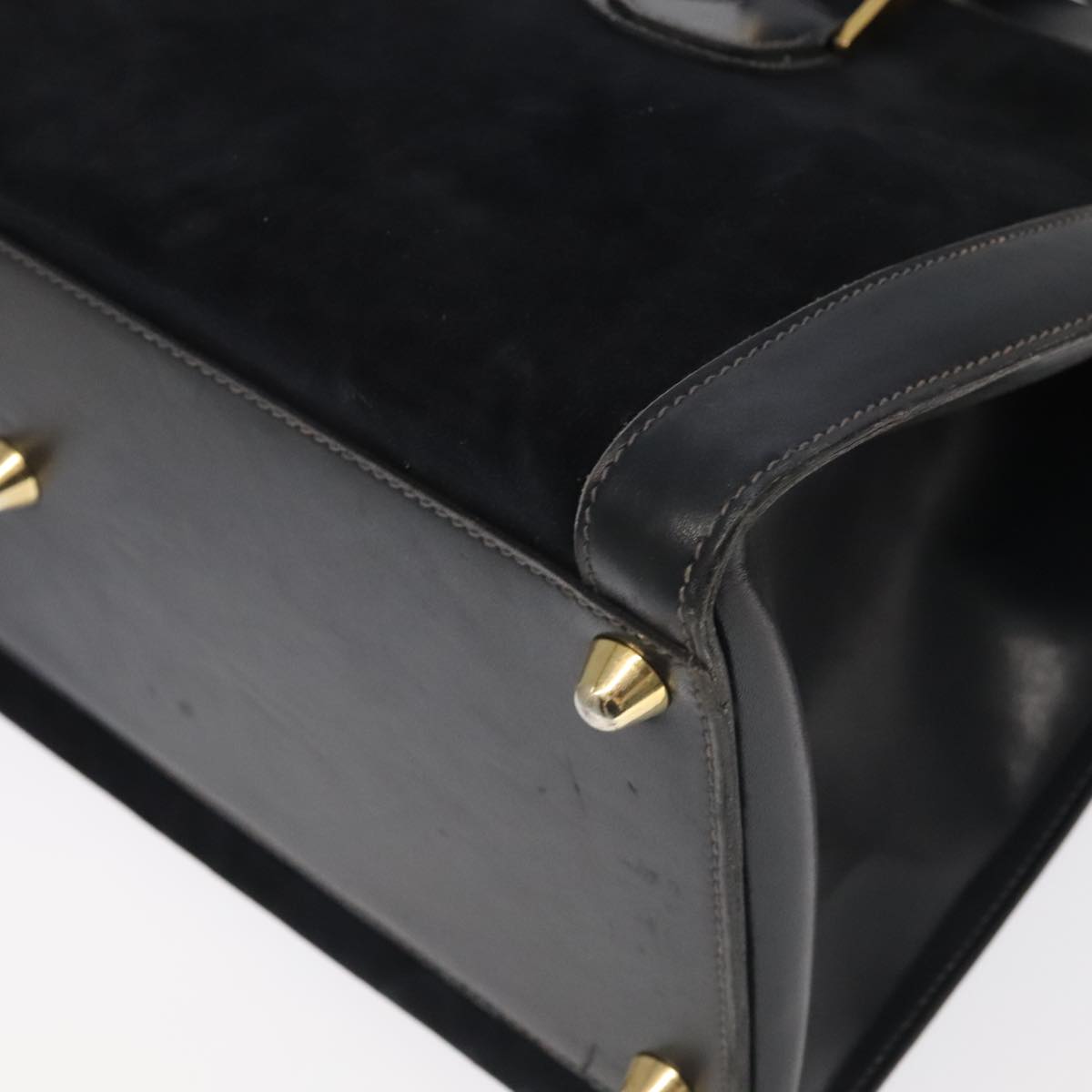 GUCCI Boston Bag Leather Suede Navy ep6503