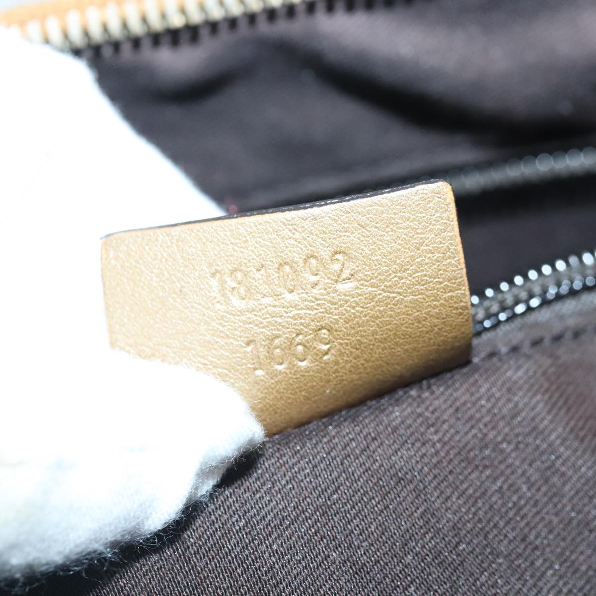 GUCCI GG Crystal Sherry Line Bag Coated Canvas Gold Tone 181092 ep6508