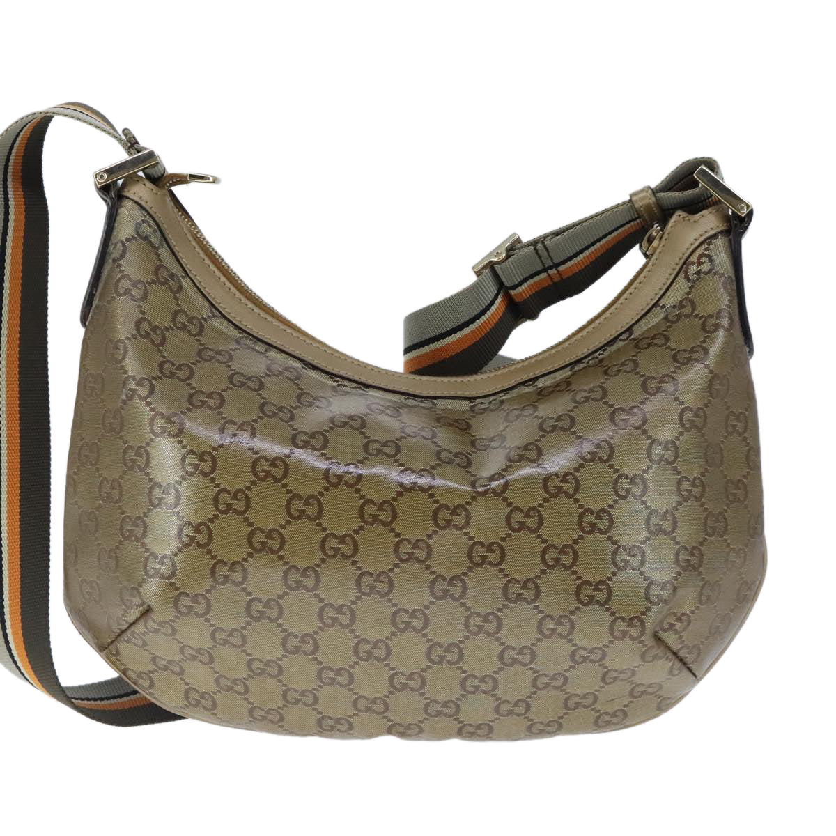 GUCCI GG Crystal Sherry Line Bag Coated Canvas Gold Tone 181092 ep6508