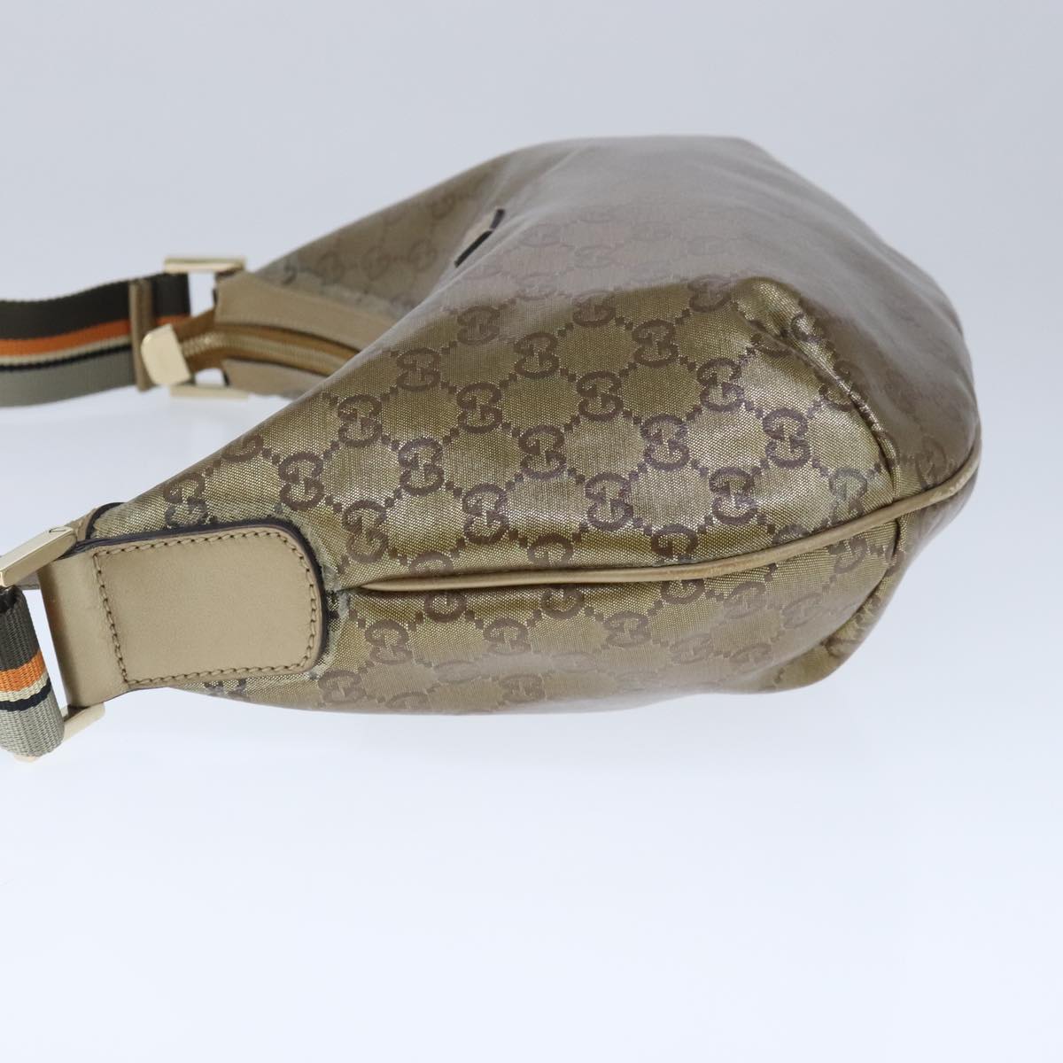 GUCCI GG Crystal Sherry Line Bag Coated Canvas Gold Tone 181092 ep6508
