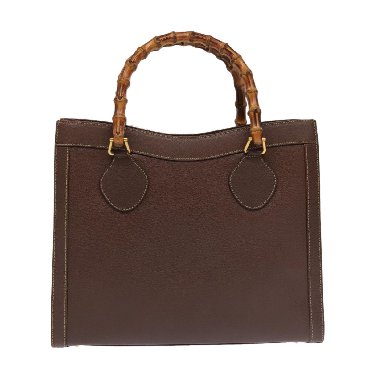 GUCCI Bamboo Hand Bag Leather Brown Gold 002 1186 0260 ep6509