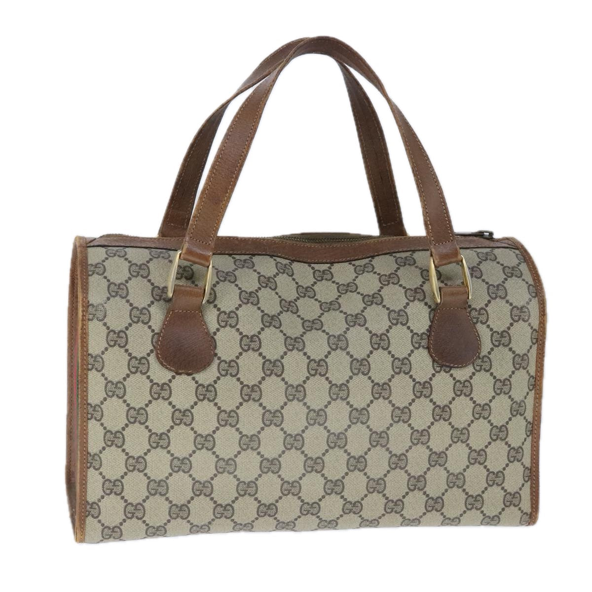 GUCCI GG Canvas Hand Bag PVC Leather Old model Beige ep6511
