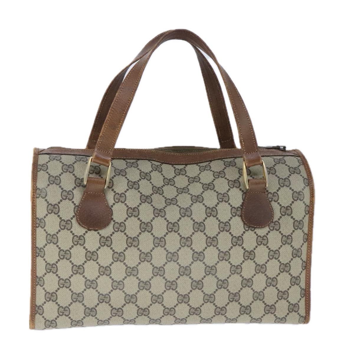 GUCCI GG Canvas Hand Bag PVC Leather Old model Beige ep6511
