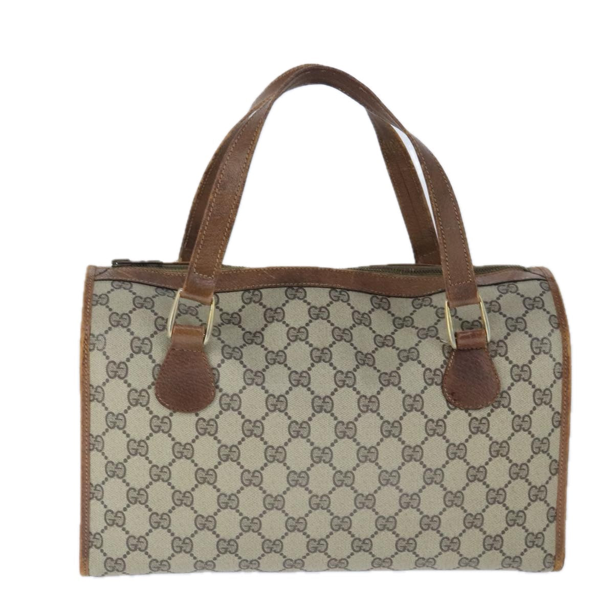 GUCCI GG Canvas Hand Bag PVC Leather Old model Beige ep6511