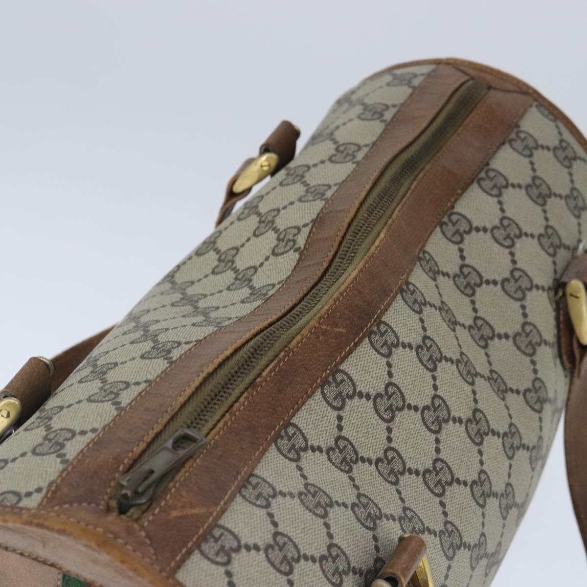 GUCCI GG Canvas Hand Bag PVC Leather Old model Beige ep6511
