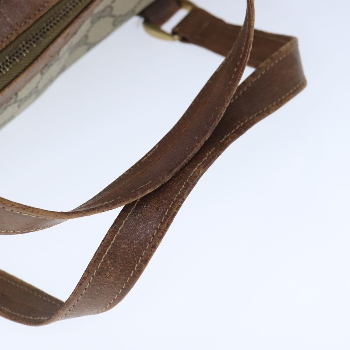 GUCCI GG Canvas Hand Bag PVC Leather Old model Beige ep6511