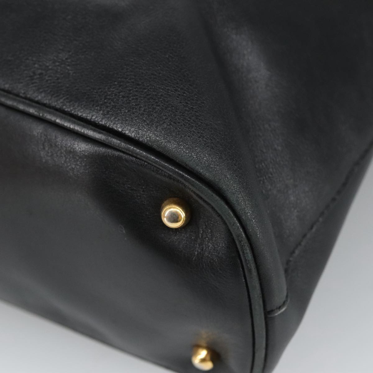 GUCCI Bamboo Hand Bag Leather Black Gold 000 1448 0289 ep6515