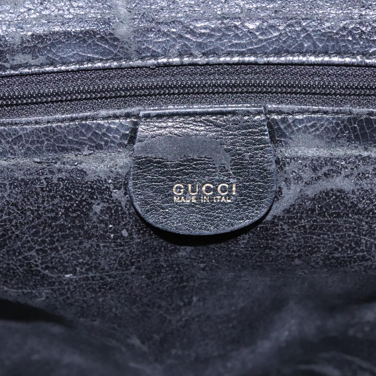 GUCCI Bamboo Hand Bag Leather Black Gold 000 1448 0289 ep6515