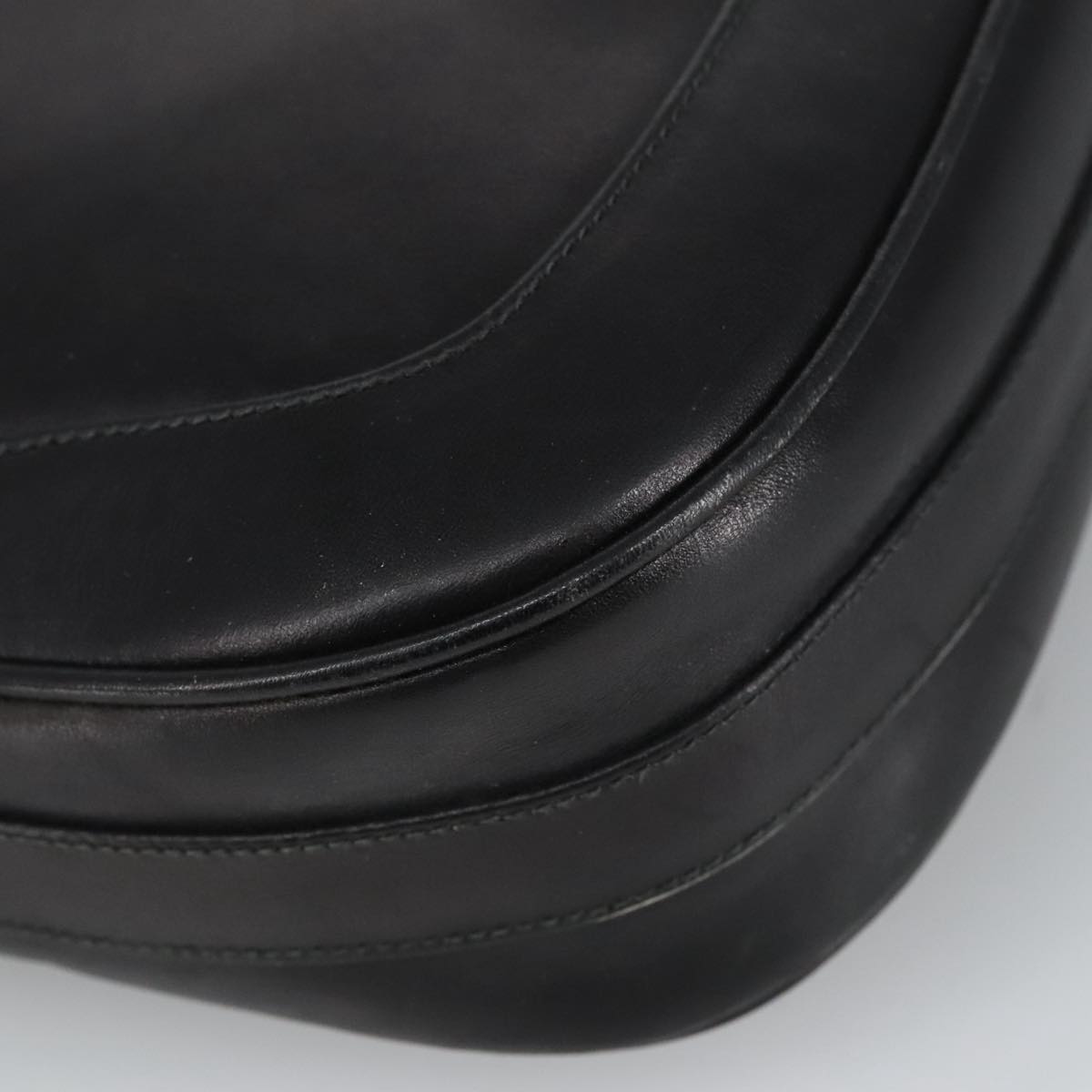 GUCCI Shoulder Bag Leather Black Gold ep6517