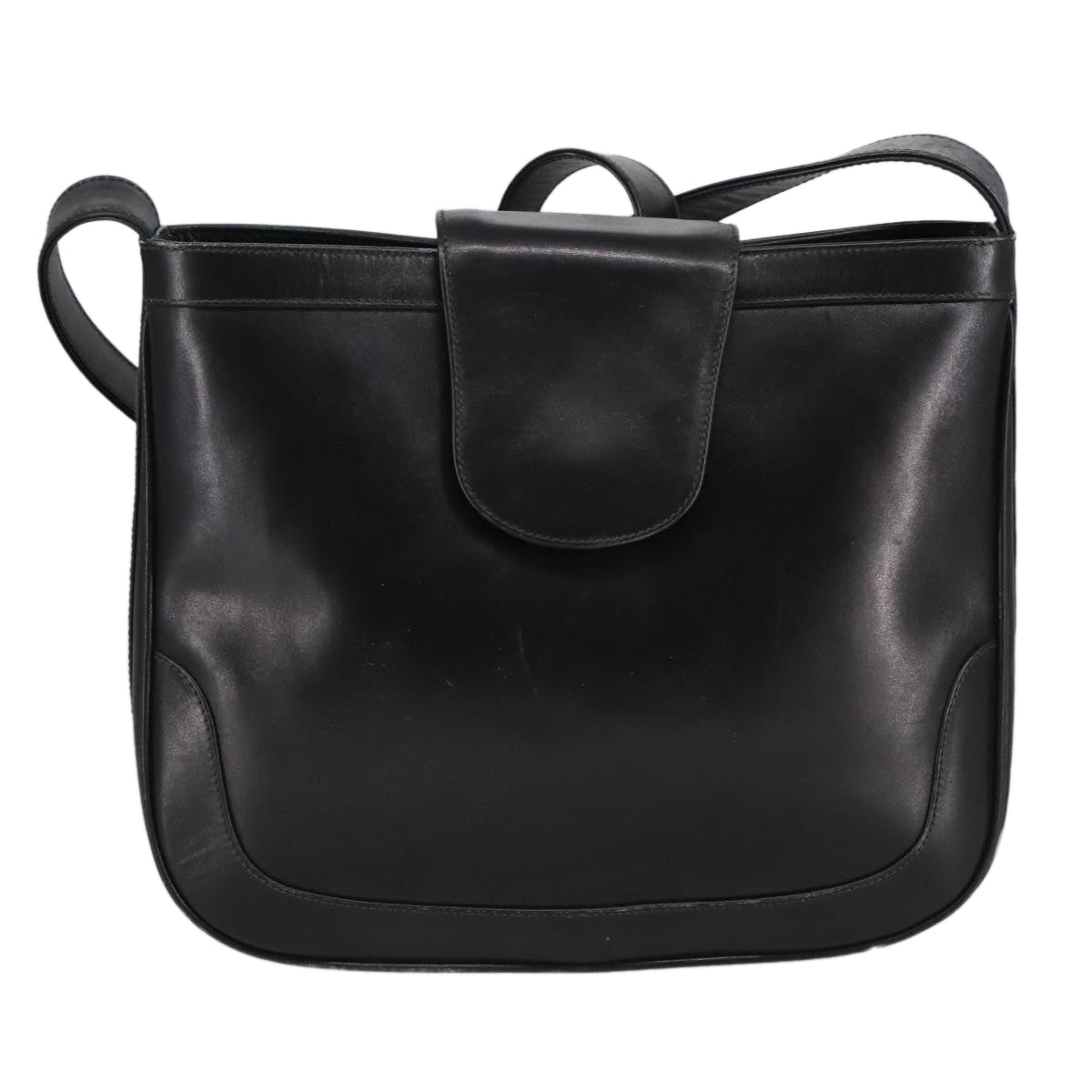 GUCCI Shoulder Bag Leather Black Gold ep6517