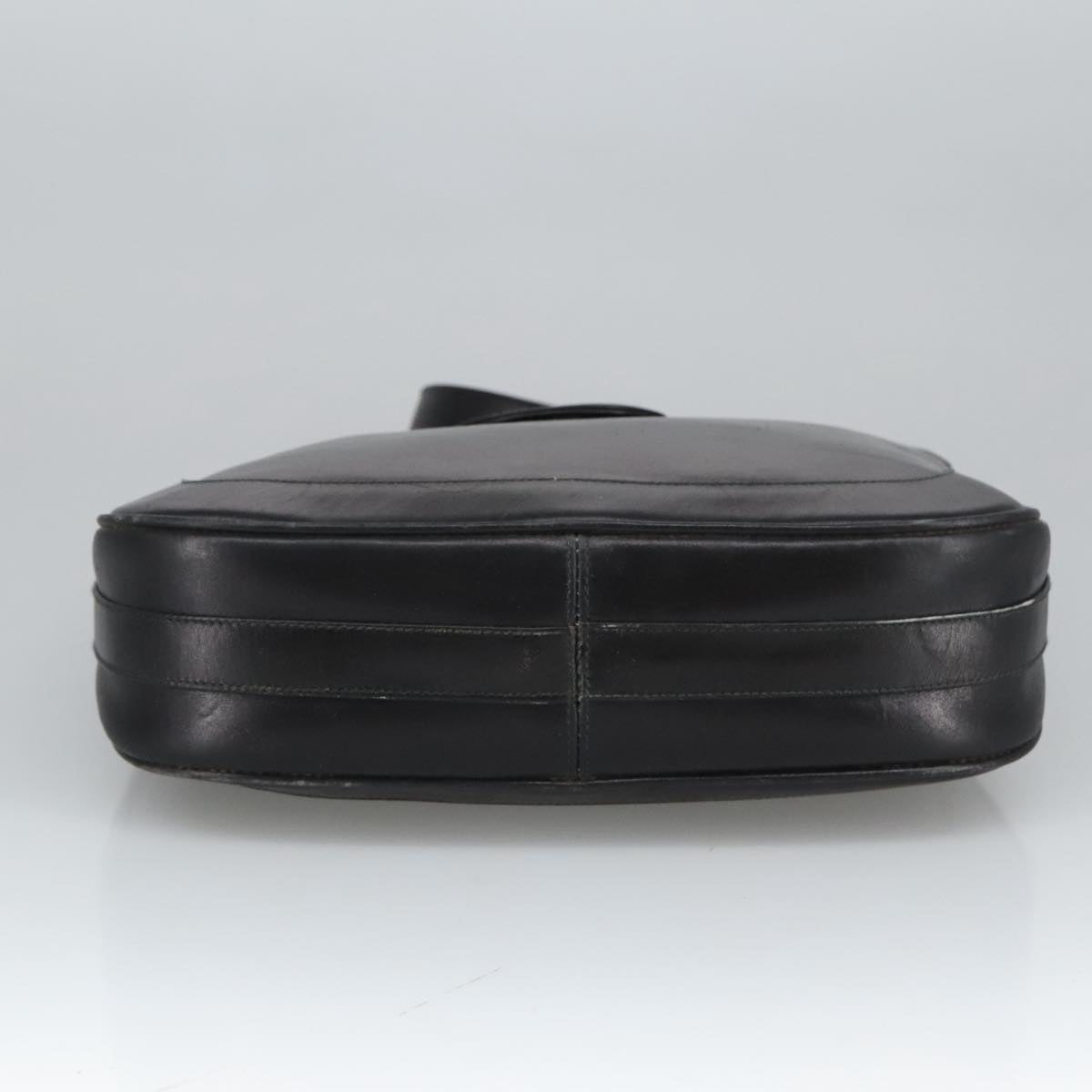 GUCCI Shoulder Bag Leather Black Gold ep6517