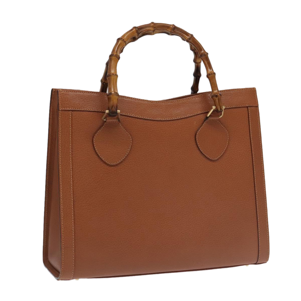 GUCCI Bamboo Hand Bag Leather Brown Gold 002 123 0260 ep6521