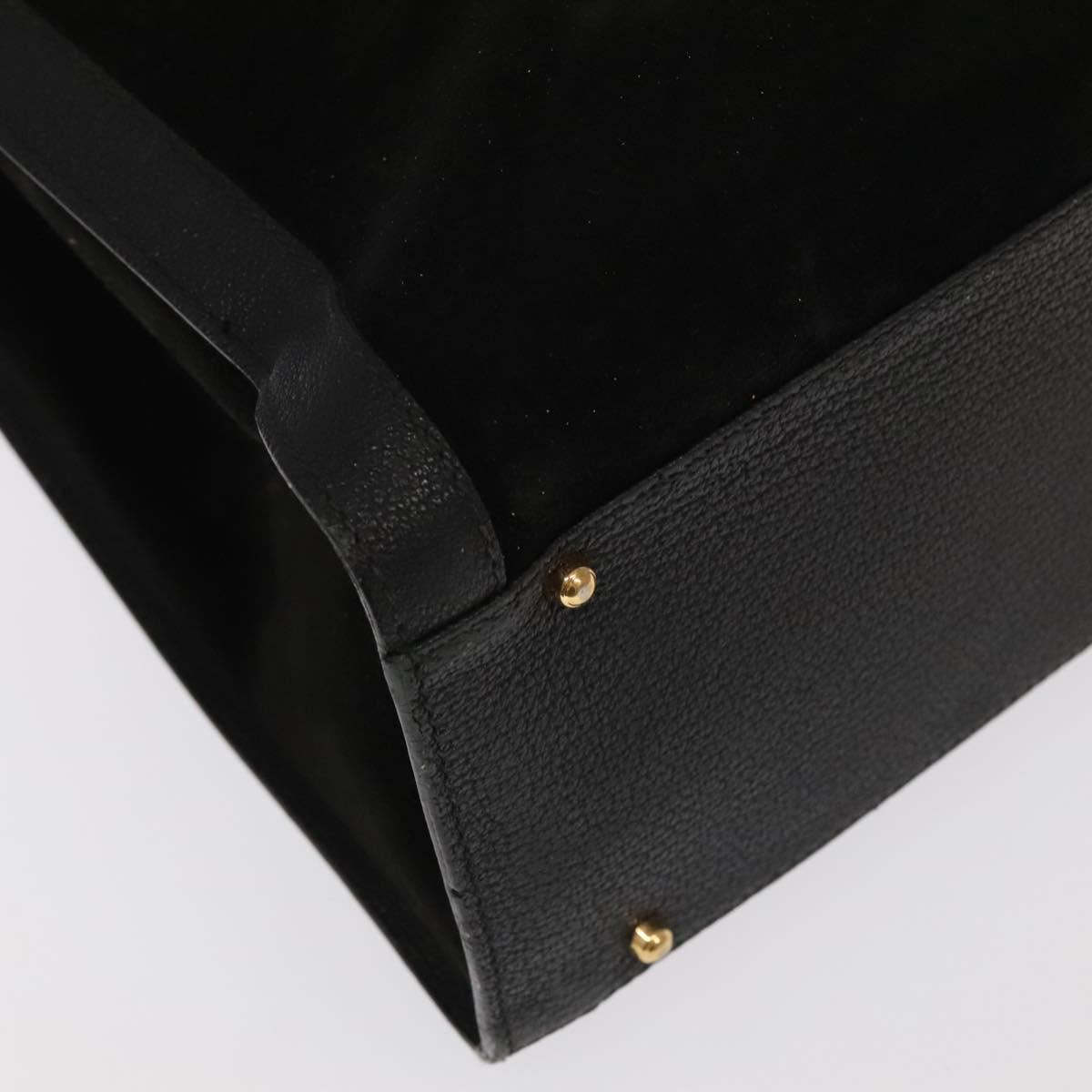 GUCCI Bamboo Hand Bag Suede Leather Gold Black 002 1095 0260 ep6538