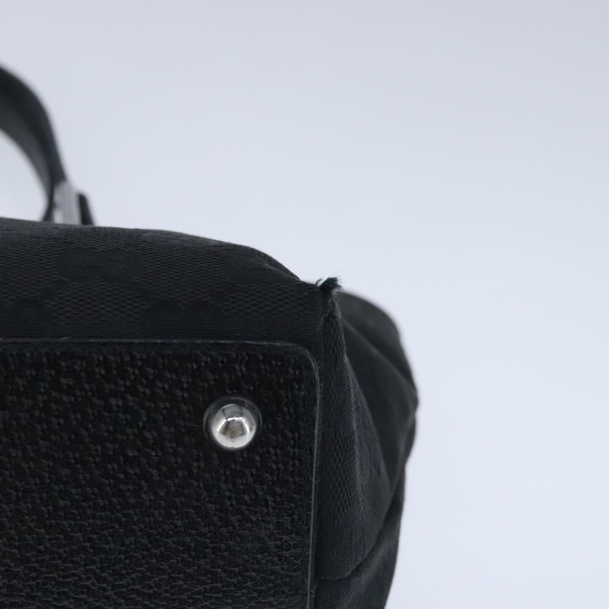 GUCCI GG Canvas Hand Bag Black Silver 120844 ep6544
