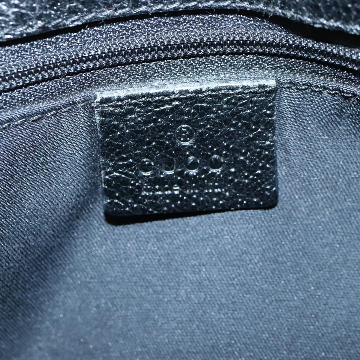 GUCCI GG Canvas Hand Bag Black Silver 120844 ep6544