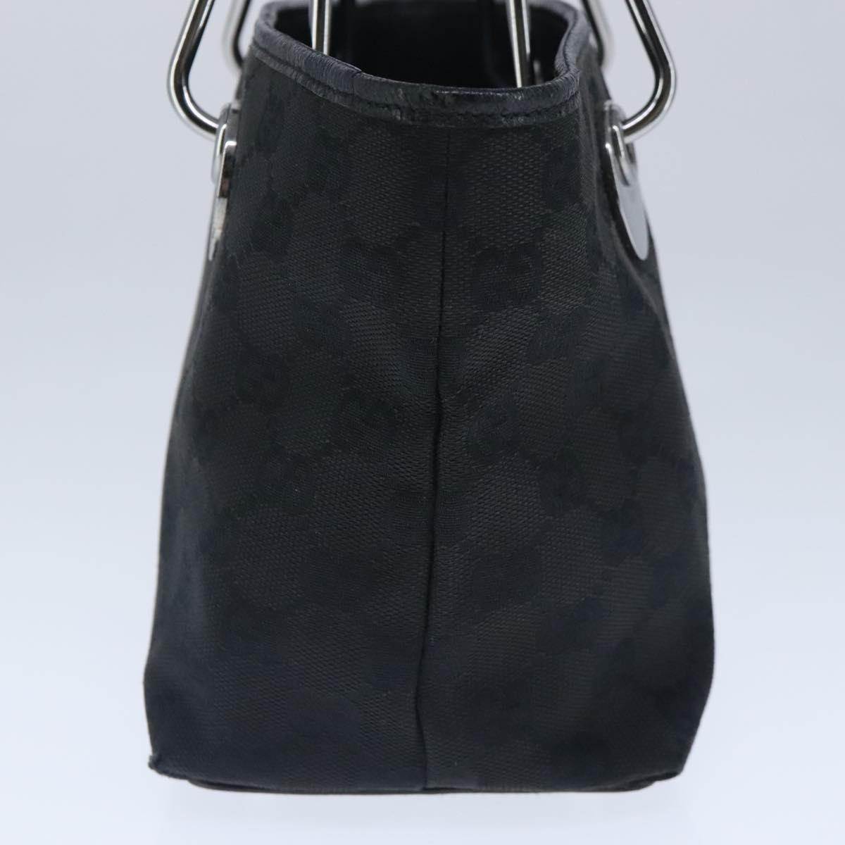 GUCCI GG Canvas Hand Bag Black Silver 120844 ep6544