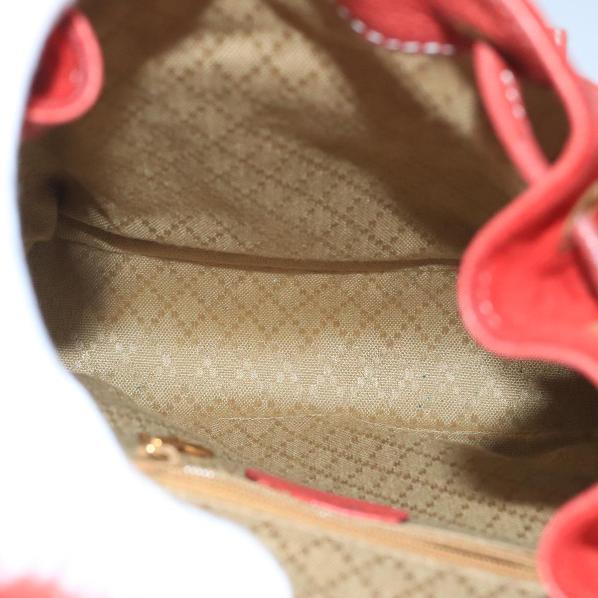 GUCCI Bamboo Backpack Suede Red Gold 003 2058 0030 ep6551