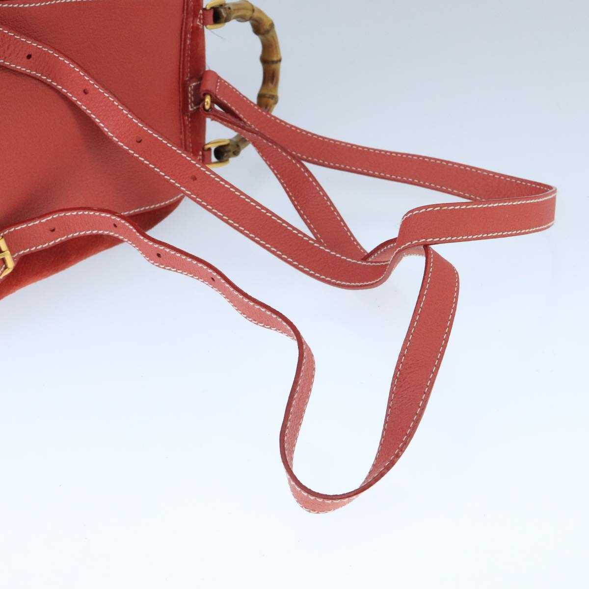 GUCCI Bamboo Backpack Suede Red Gold 003 2058 0030 ep6551