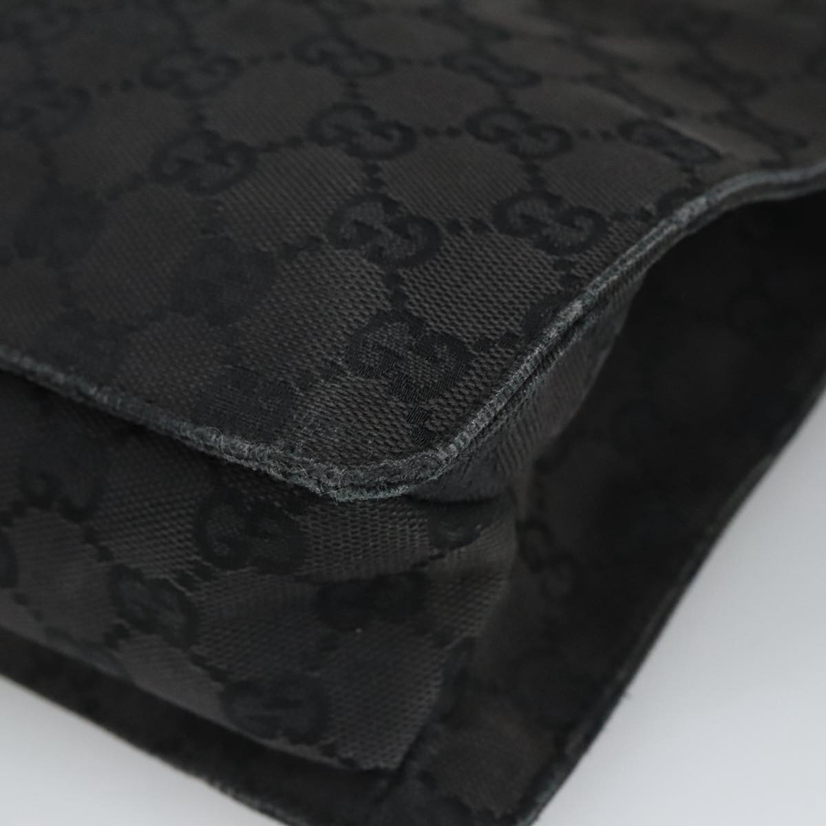 GUCCI GG Canvas Shoulder Bag Black Silver 120841 ep6562