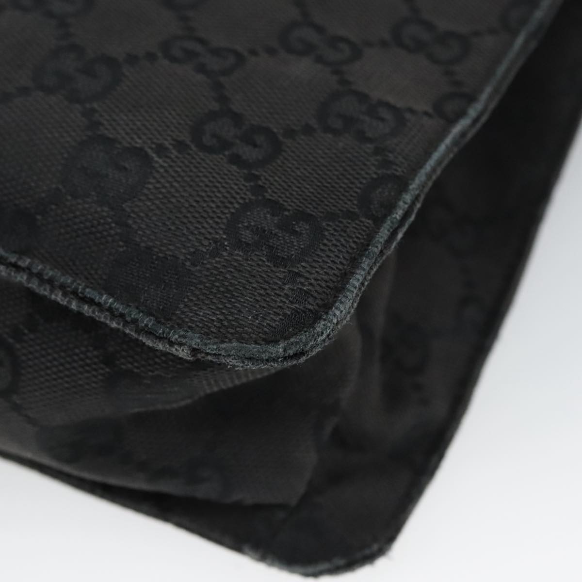 GUCCI GG Canvas Shoulder Bag Black Silver 120841 ep6562