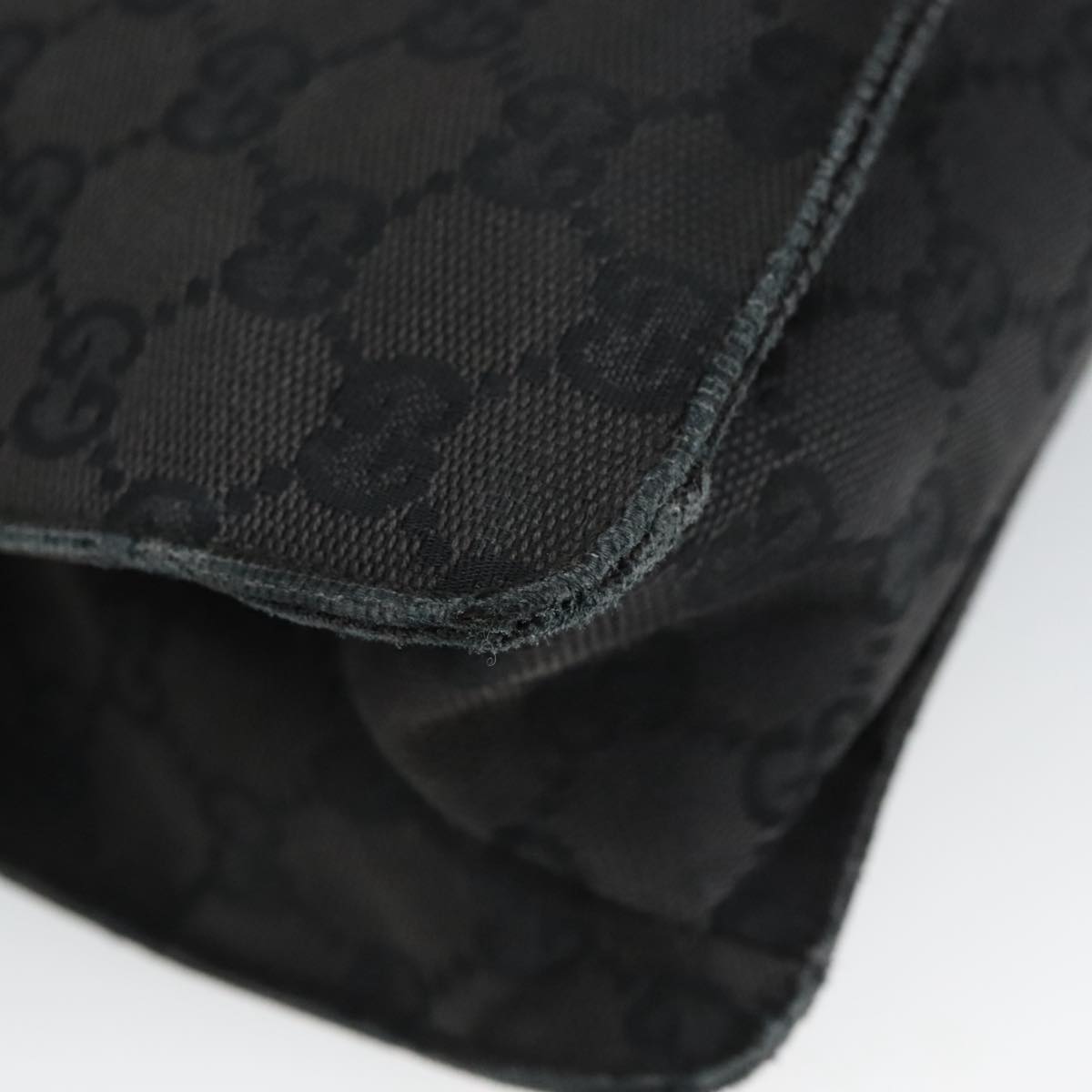 GUCCI GG Canvas Shoulder Bag Black Silver 120841 ep6562