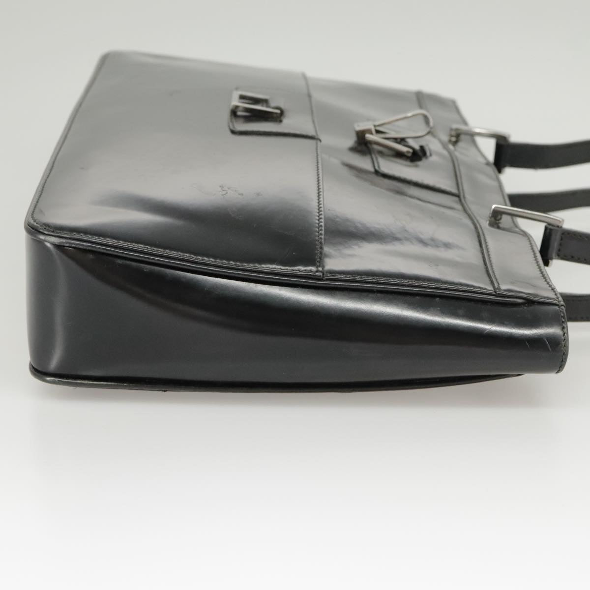 GUCCI Tote Bag Patent leather Black Silver 002 1133 ep6570