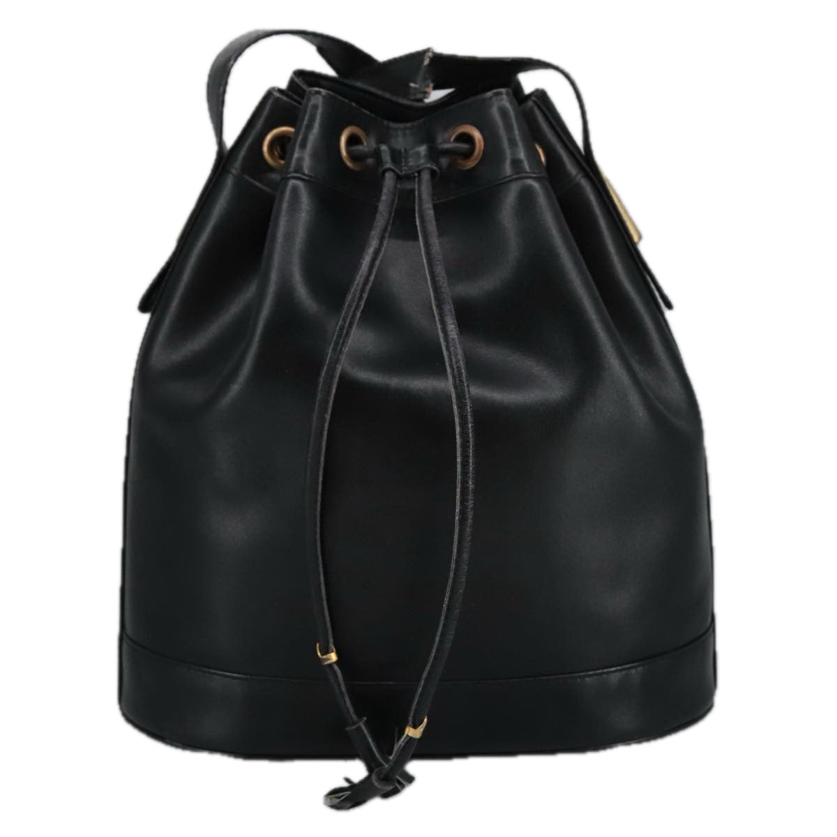 GUCCI Shoulder Bag Leather Black Gold ep6571