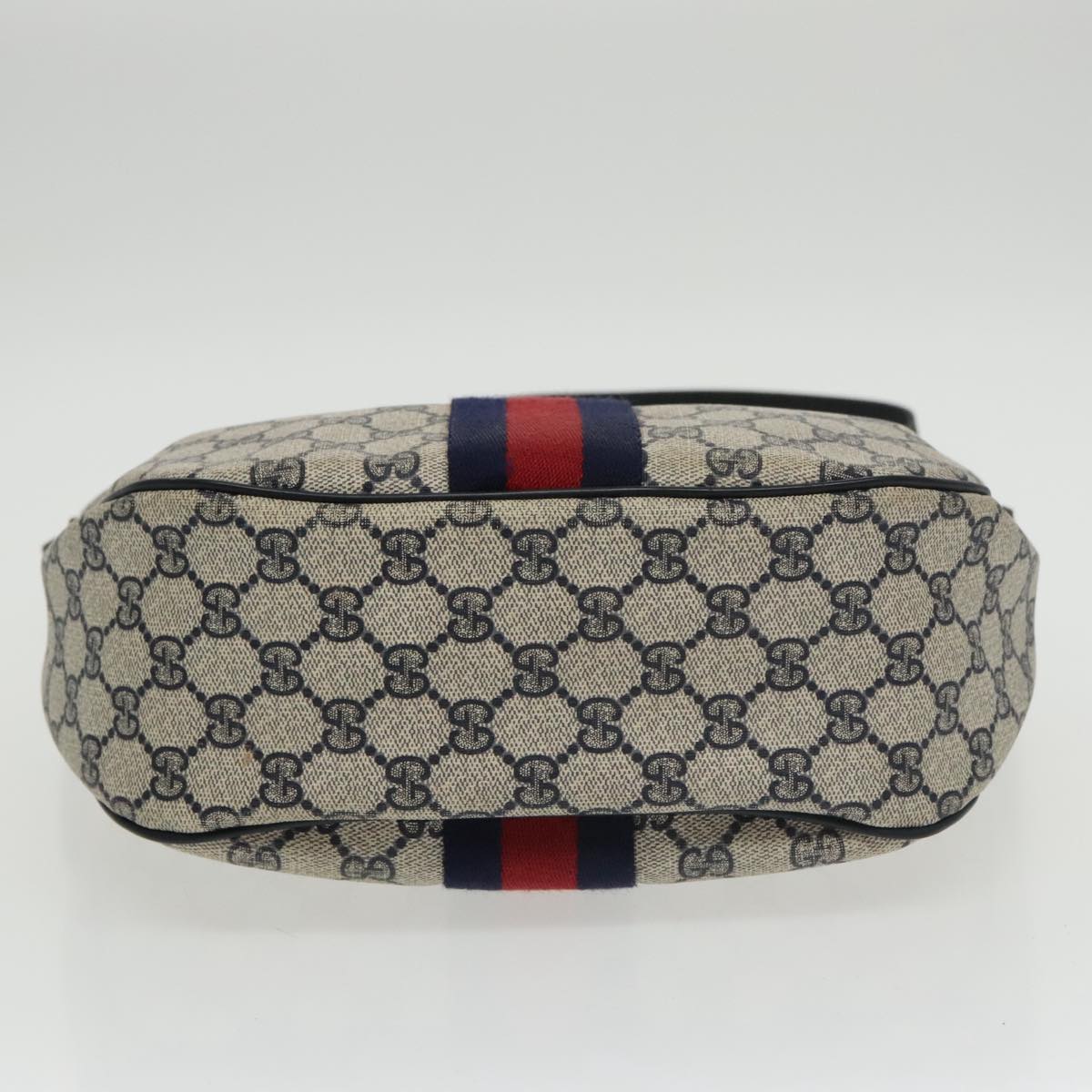 GUCCI GG Supreme Sherry Line Shoulder Bag PVC Navy Red 10 2 3840 ep6578